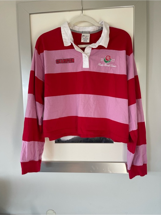 Champion Tops - Champion red and pink striped rugby shirt